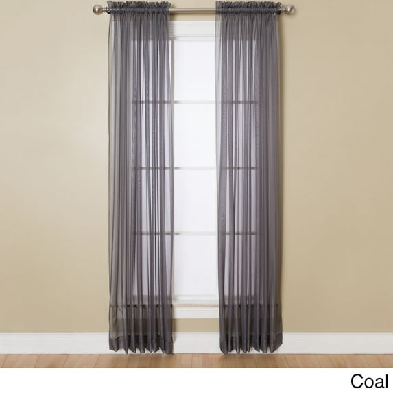 Miller Curtains Angelica 59-inch x 63-inch Rod Pocket Sheer Panel Coal