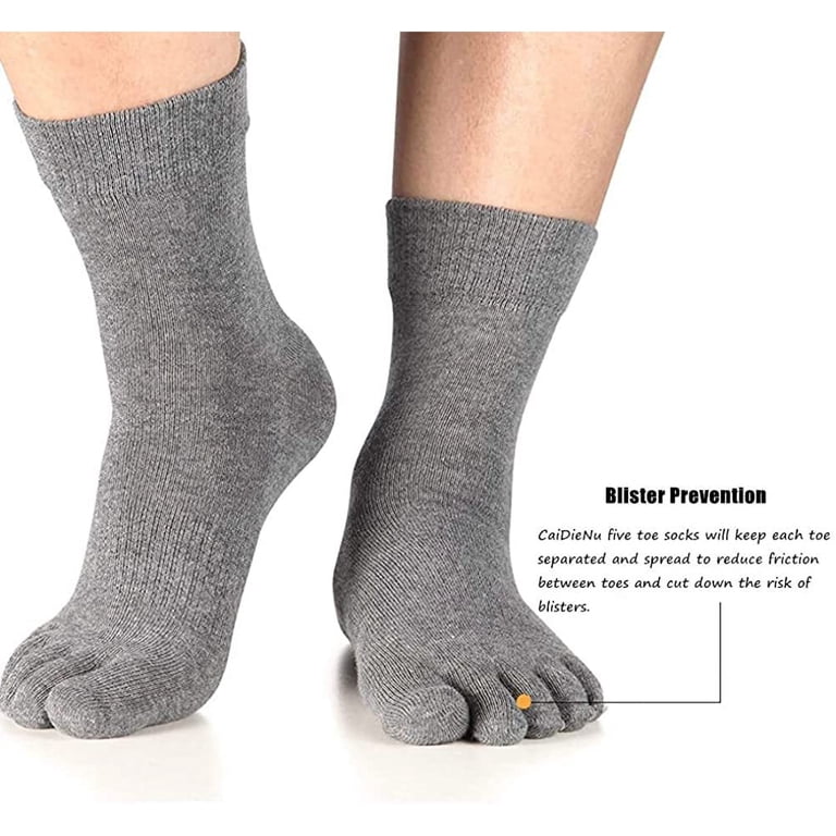 AMITOFO Men's Five Toe Crew Socks (5-Pair Pack) photo 6