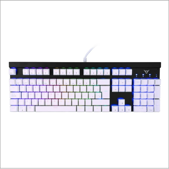 Teclado Batauro Beliarde Mecánico Switch Blue Alámbrico RGB Español Negro