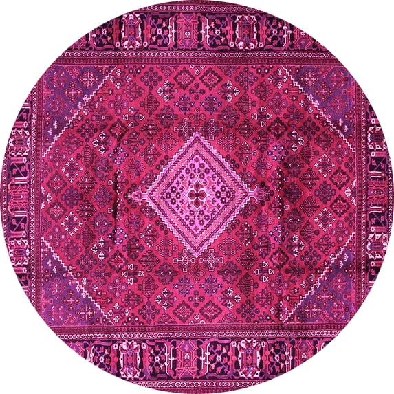 Ahgly Company Indoor Round Persian Pink Traditional Area Rugs, 7' Round