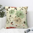 thumbnail image 6 of YFYANG Square Decorative Throw Pillow Case (Without Pillow Insert), Vintage Floral Print Texture Bedroom Sofa Car Cushion Cover, 24"x24", 6 of 9