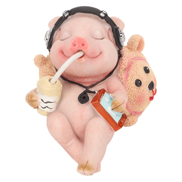 Statue de Cochon, Statue de Cochon Drôle Texturée Dessin Animé Exquis pour Table