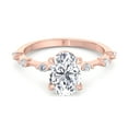 thumbnail image 4 of Karly - Thin Band with Round Stones & Oval Moissanite Lab-Diamond Engagement Ring, 4 of 5