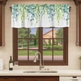 thumbnail image 6 of Green Vines Curtain Valances for Windows, Kitchen Valance Window Treatments Panel 2 Pack, Spring Botanical Budding Leaves Plants Rod Pocket Short Curtains for Bathroom Bedroom 42 x 12 Inch, 6 of 8
