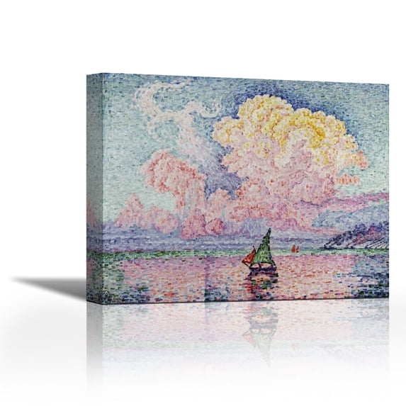 Pink Clouds, Antibes - Contemporary Fine Art Giclee on Canvas Gallery Wrap - wall décor - Art painting - 24 x 20 Inch - Ready to Hang