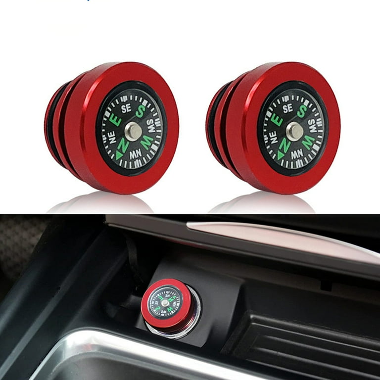 2 Pcs Aluminum Alloy Dust Cover For The Cigarette Lighter Compass Type