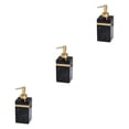 thumbnail image 4 of Ruiboury Distributeur de Savon en Résine Réutilisable pour Table Cuisine Douche Shampoing Salle de Bain Noir Or 500ml 3Ensemble, 4 of 6