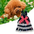 thumbnail image 4 of Bowknot Decor Pet Dress Lace Edge Sling, Summer Small Dog Princess Cosplay Costume - for Party, 4 of 8
