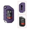 Xotic Tech Purple Black Soft TPU Smart Remote Key Fob Cover Case Compatible with Jeep Wrangler 2018-2021