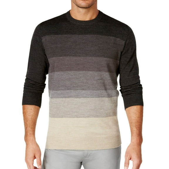 NEW Gray Mens Size 2XL Colorblocked Crewneck Sweater