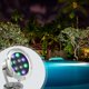 thumbnail image 2 of Luz LED subacuática para estanque, 9 W, cambio de color RGB, luz de piscina sumergible a prueba de agua con carcasa de acero inoxidable, luz de fuente ajustable para pecera, acuario, cascada, jardín, 2 of 5