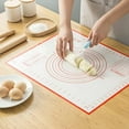 thumbnail image 2 of Non Slip Silicone Pastry Mat with Measurements Nonstick, 16 x 20 Inch Thick Baking Mat for Rolling out Dough Red Food Grade Silicone Baking Mats for Cookie, Cake, Pizza, 2 of 5