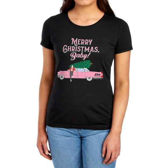 Elvis Merry Christmas Baby Women's T Shirt, Black, Small
