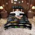 thumbnail image 2 of Erosebridal Colorful Fish Twin Bedding, Lake House Fishing Duvet Cover Set, Black Reversible, 1 Duvet Cover and 1 Pillowcase (No Comforter), 2 of 5