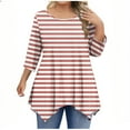 thumbnail image 2 of mfyjkho Tops Elegantes Para Mujer, Blusas Informales De Cuello Redondo Liso Para Mujer, De Gran Tamaño, Con Mangas 3/4 Y Cuello Redondo Tops Para Hacer Ejercicio Para Mujer Xxl, 2 of 5