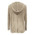 thumbnail image 5 of Krdevn Women's Knitted Hooded Cardigan Lightweight Loose Fit Openwork Long Sleeve Cover Up Casual Beach Wear Spring Autumn Winter,Women's Tops, Tees & Blouses,Size:L, 5 of 5
