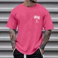 thumbnail image 2 of Dagegui Big & Tall Men's Crew Neck Short Sleeve T-Shirt Casual Loose Fit Tops Palm Tree Graphic Tee Lightweight Hawaiian Vacation Travel T Shirts Watermelon Red S, 2 of 4