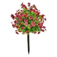 thumbnail image 5 of Dualoai Artificial Flower Garden Stake 24" Fairy Garden Accessories Artificial Plant for rose red, 5 of 9