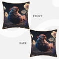thumbnail image 3 of Haiem White Purple Flower Chicken Print Velvet Soft Solid Decorative Square Throw Pillow Covers Set with Elegant Piping Christmas Cushion Case for Sofa Bedroom Car-16"x16", 3 of 8