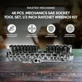 thumbnail image 3 of Master Mechanic 48-Pc SAE/Metric Socket Tool Set, 1/2 In Drive Ratchet Kit, 3 of 5