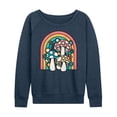 thumbnail image 3 of Instant Message - Retro Mushrooms Rainbow - Women's Lightweight French Terry Long Sleeve Shirt, 3 of 6