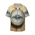 thumbnail image 5 of Picia Magnetic Old Compass On World Map Men's Linen Shirts Short Sleeve Cuban Beach Shirts Casual Shirts Button Down Shirt for Men Beach Summer Wedding Shirt-Small, 5 of 7