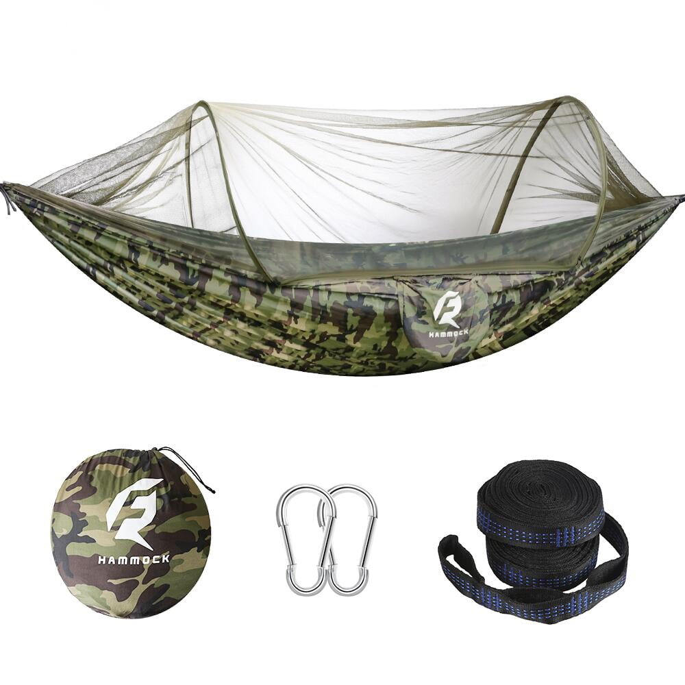 Zone Tech Camping Hammock w/ Mosquito Net Premium Quality Large Portable Travel Camping Outdoor Indoor Hammock with Tree Straps Hiking Beach Insect Net- Single & Double Person Use- Backpacking