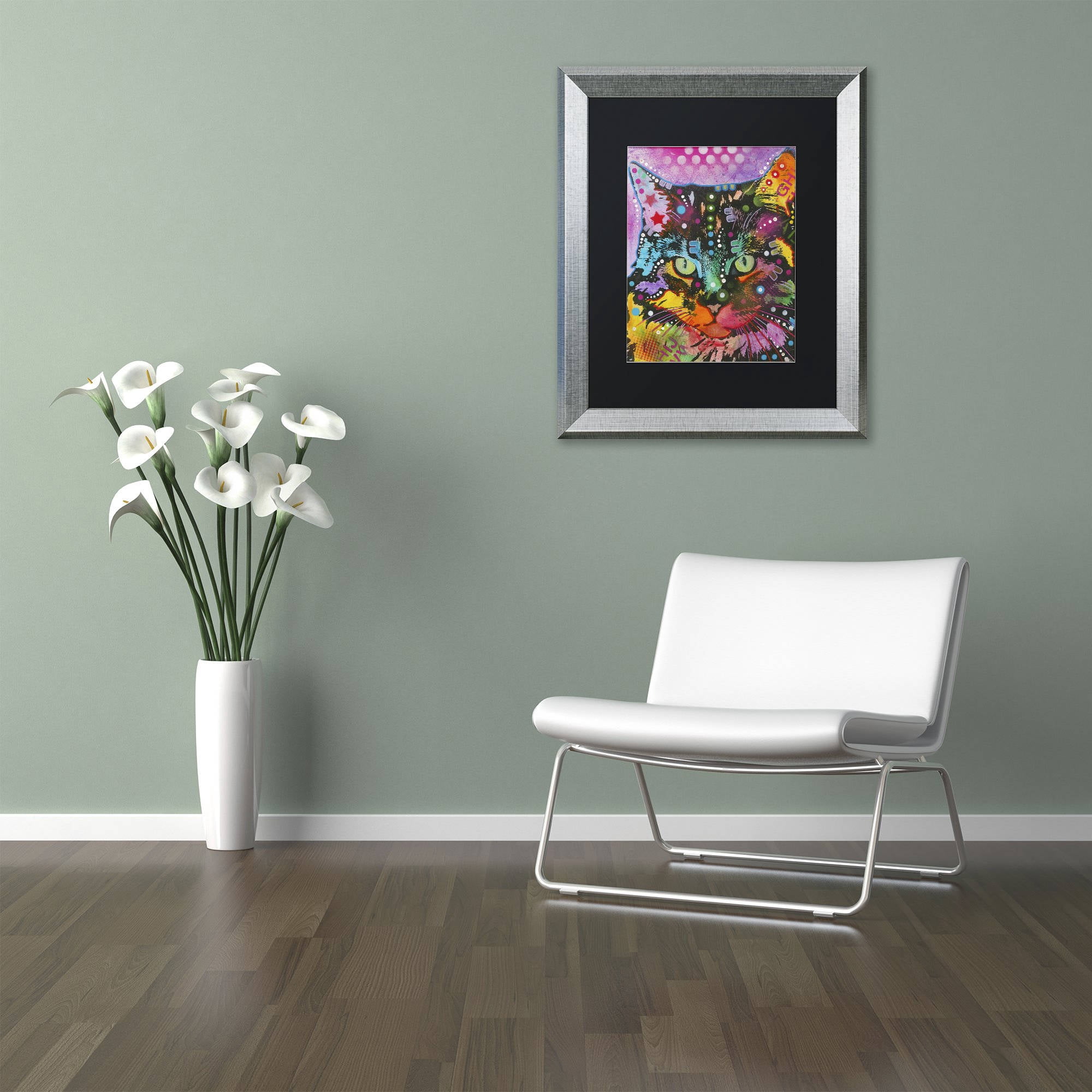 Trademark Fine Art "13" Canvas Art by Dean Russo, Black Matte, Silver Frame