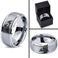 thumbnail image 4 of Tungsten Dragon Dragons Fire Breather Folklore Band Ring 8mm Men Women Comfort Fit Gray Step Bevel Edge Brushed Polished, 4 of 4