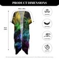 thumbnail image 5 of HELLHERO High Quality Fabrics Bathing Suit Cover Up for Beach Short Sleeve Cardigan Colorful Smoke, 5 of 5