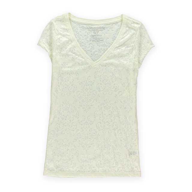 Playera básica Jacquard Burnout Aeropostale para mujer blanca mediana