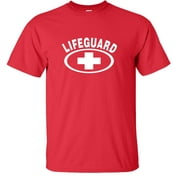 Fair Game Life Guard T-Shirt, Lifeguard Cross-Red-YM