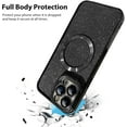 thumbnail image 2 of Compatible with iPhone 15 Pro Max Case Magnetic [Support Magsafe Charger] Glitter Bling Sparkly Wireless Electroplate Shockproof Camera Protective Crystal Full Body Protection Cover-Black, 2 of 11