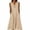 Khaki, variant on TAGOLD Womens Sleeveless V-Neck Dress Striped Print Dress With Pocket Loose Casual Style For Summer Outdoor