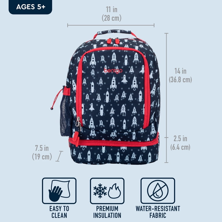 【新品】Bentgoロケット・子供用バックパック Bentgo Kids Prints 2-in-1 Backpack & Lunch Bag - Blue Rocket