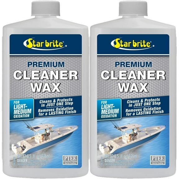 StarBrite One Step Heavy Duty Cleaner Wax w/PTEF Metals, Fiberglass, & Painted Surfaces 32 oz 089632-2 Pack