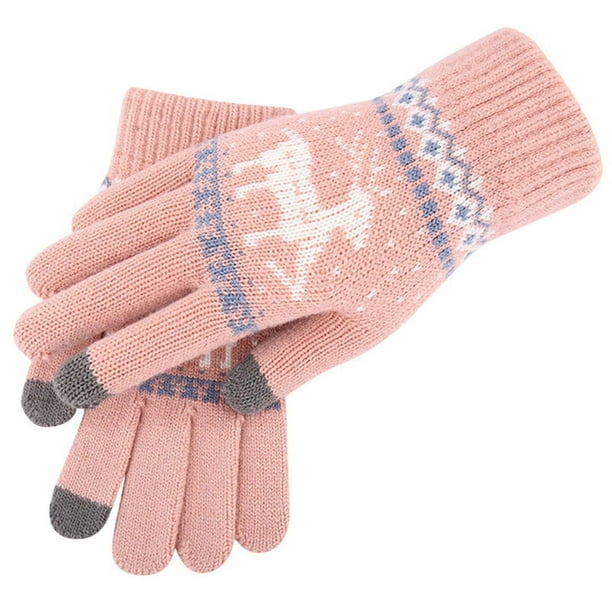 Guantes de Invierno Mujeres Guantes de Punto de Invierno Pantalla Completa de Dedos Guantes Amarillos Claros Protector Solar Al Aire Libre de las Mujeres Calientes Guantes de Manga Larga de Brazo Suav