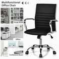 thumbnail image 5 of Gymax Set of 4 PU Leather Office Chair High Back Conference Task Chair Black, 5 of 10