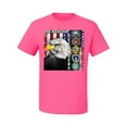 thumbnail image 2 of Wild Bobby, American Flag Godbless our Defenders Branches of Military, Men Graphic Tees, Neon Pink, 3XL, 2 of 3