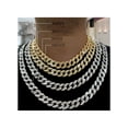thumbnail image 3 of Hip Hop Bling Cuban Link 20mm Chain Fully Iced 14K Y Gold Plated Necklace Bracelet Jewelry, 3 of 6
