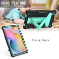 thumbnail image 3 of Dteck Case for Samsung Galaxy Tab A7 10.4" SM-T500 T505 (2020 Released) 10.4-inch,Shockproof 3-layer-protection Hybrid Rubber Hard PC Back Protective Kickstand Cover,Black+Mint, 3 of 4