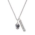 thumbnail image 1 of Delight Jewelry Silvertone Wide Zebra Print Spinners Silvertone Always My Mother Bar Charm Necklace, 23", 1 of 4