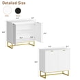 thumbnail image 2 of Moderno blanca wood credenza consola gabinete - buffet sideboard con 2 doors y estante, 2 of 7