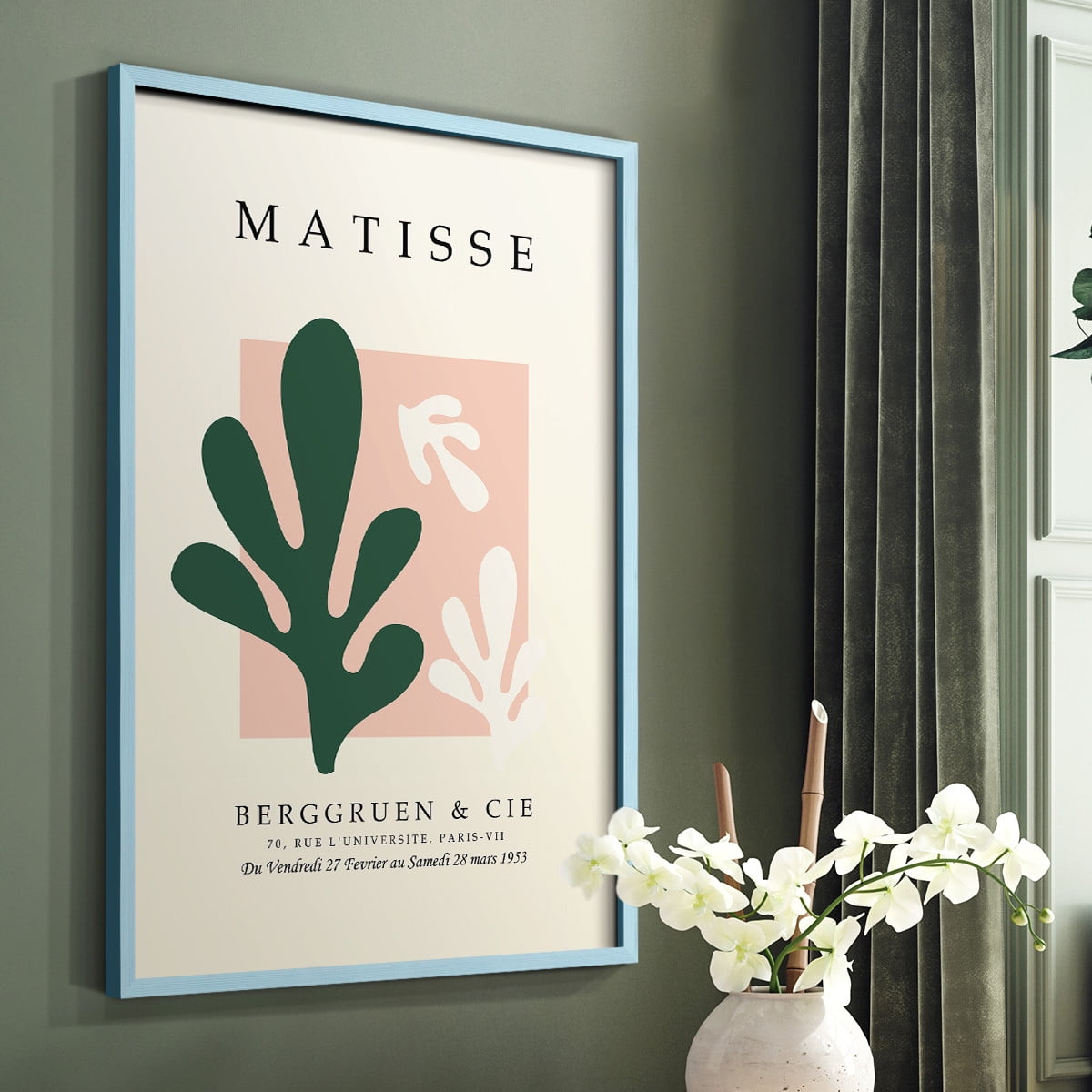 Matisse CCCLI in Blue Solid Wood 8 x 10 Framed Print