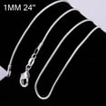 thumbnail image 2 of 925 Silver Round Snake Chain Box Chain Necklace Super Thin & Strong,16-24 Inch, 2 of 7