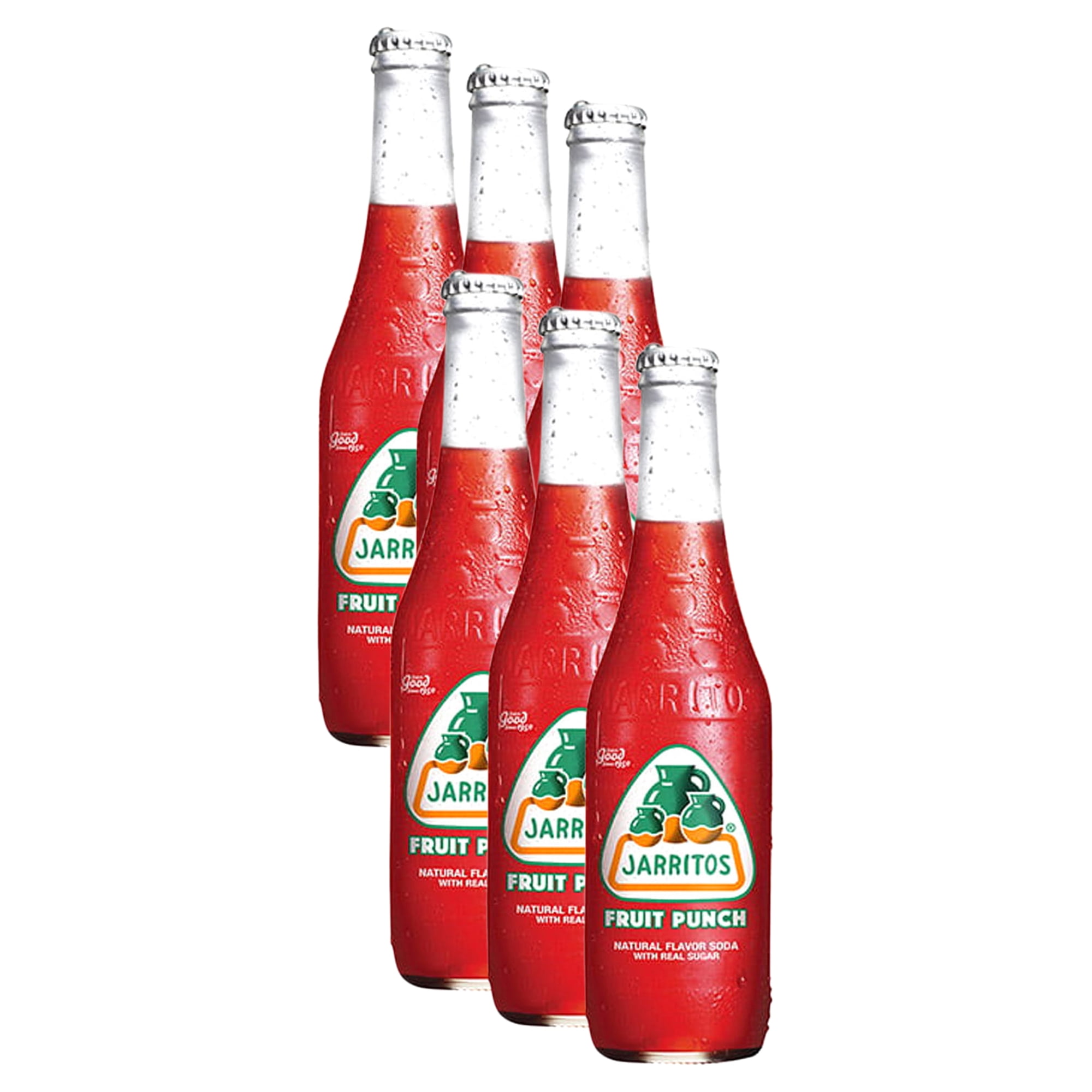 (6 pack) Jarritos Fruit Punch Soda, 12.5 fl oz (370ml) Glass Bottle, 1 Count