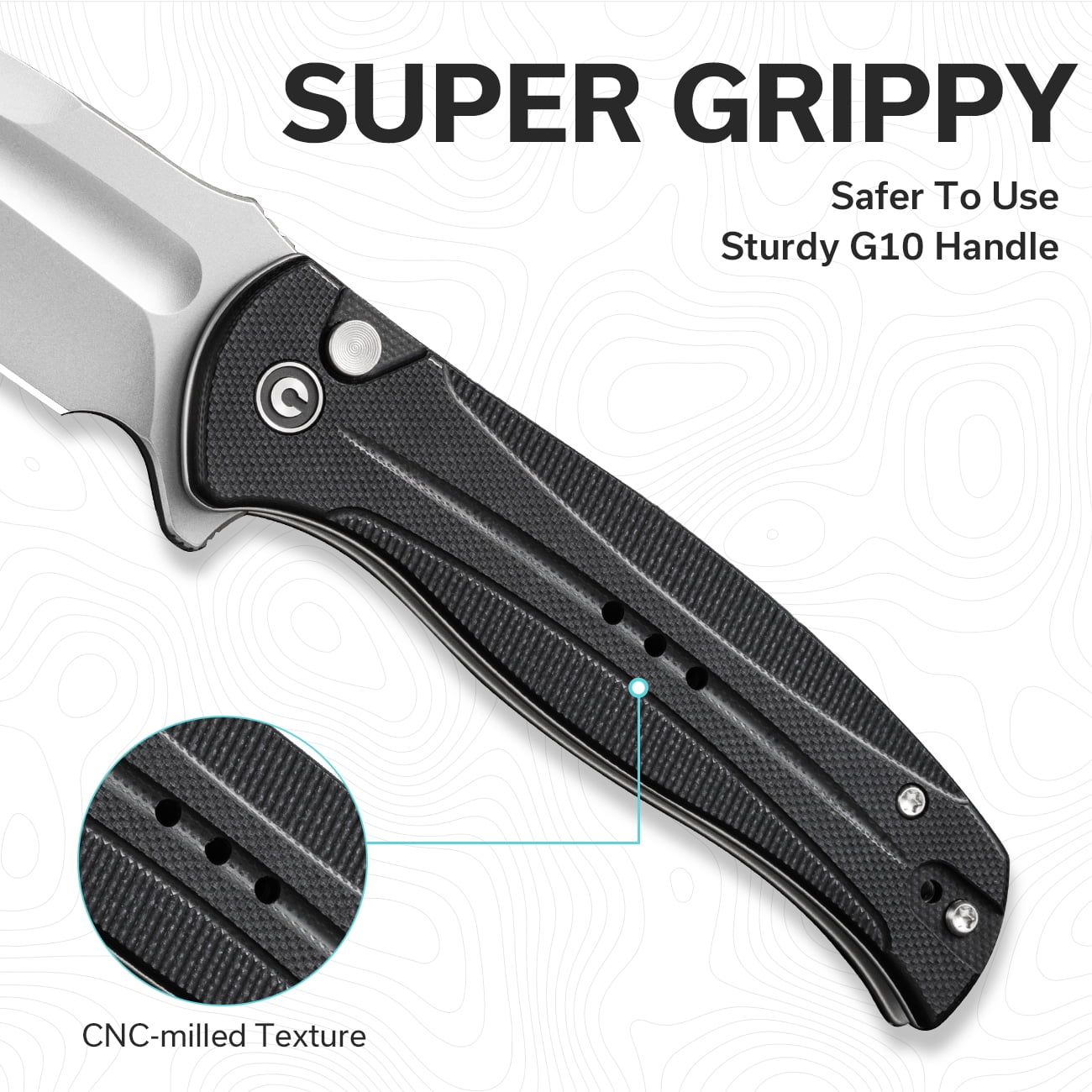 CIVIVI Incindie Pocket Folding Knife with 3.48" 14C28N Blade G10 Handle C23053-3, Black