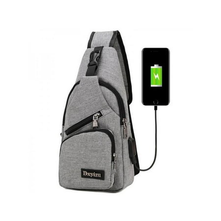 Men Travel Anti-theft Chest Pack Crossbody Bag Pack With USB (Antonio Best Anti Theft Usb Charging Travel Backpack)