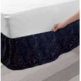 thumbnail image 2 of Navy Blue Bed Skirt, Abstract Hand Drawn Interpretation of Narcissus Rose Daffodil Peony Flower, Elastic Bedskirt Dust Ruffle Wrap Around for Bedding Decor, 4 Sizes, Indigo Sand Brown, by Ambesonne, 2 of 2