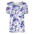 thumbnail image 5 of Dolkfu Oversized Tshirts for Women Crew Neck Purple Short Sleeve Tops Floral Stylish T-Shirts Women'S Summer Tops, 5 of 5